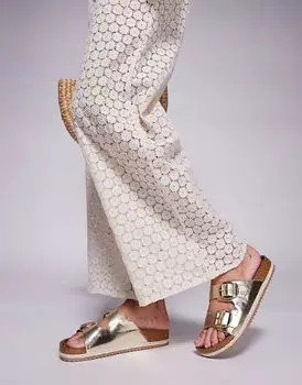 Сандалии-эспадрильи South Beach с двумя пряжками в золотом цвете