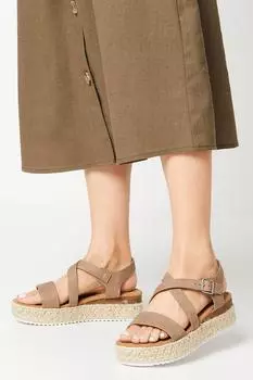 Сандалии-эспадрилья Beauty с перекрестными ремешками и стелькой Oasis, бежевый