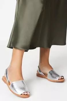 Сандалии-эспадрилья Franchesco с открытой пяткой и открытым носком Wallis, серебро