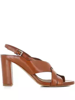 Сандалии Atene с ремешком на пятке 85 мм Del Carlo, коричневый