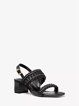 Сандалии Audrina на плетеном блочном каблуке Michael Kors, черный