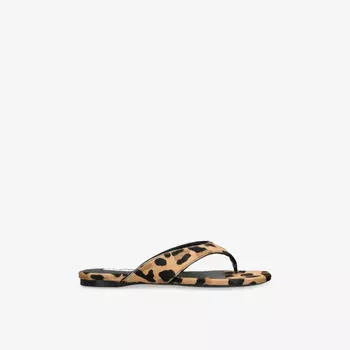 Сандалии Azzedine Alaia из телячьей кожи с леопардовым принтом, коричневый