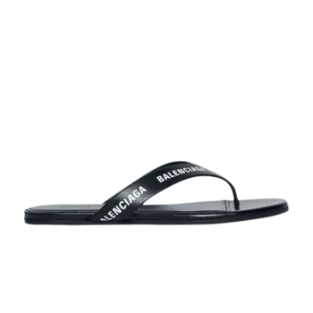Сандалии Balenciaga Balenciaga Wmns Flip Flop Slides 'Allover Logo - Black', черный