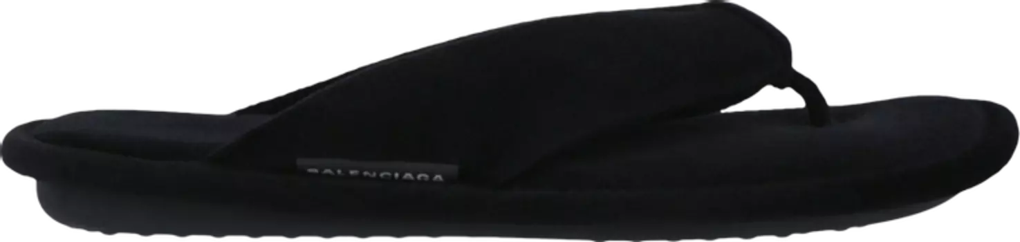 Сандалии Balenciaga Soft Thong Slides Black Velvet, черный
