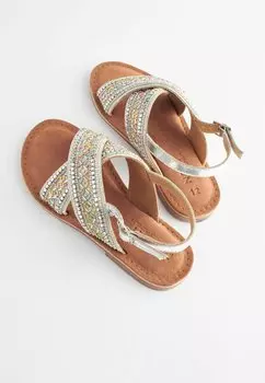 Сандалии Beaded Cross- Regular Fit Next, серебро