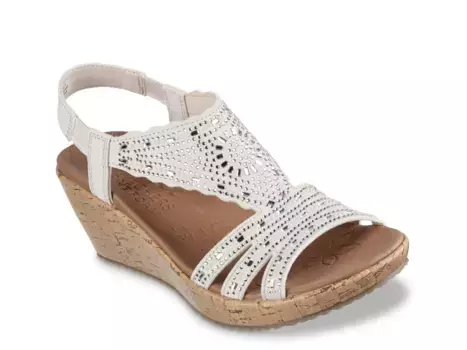 Сандалии Beverlee Dazzling Charm Wedge Sandal Skechers, кремовый