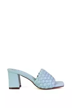 Сандалии без шнуровки 'Aries' на блочном каблуке с плетеным квадратным носком XY London, синий