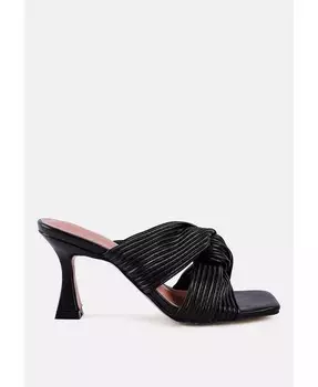 Сандалии без шнуровки Battle Ex с перекрестными плиссированными ремешками London Rag, черный