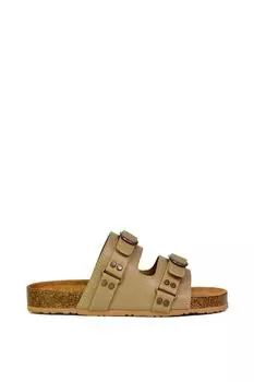 Сандалии без шнуровки на плоской подошве 'Evan' с ремешками и пряжками XY London, бежевый