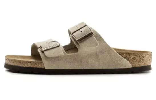 Сандалии без застежек Arizona Suede Birkenstock, серый