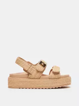 Сандалии Bigmona на платформе из натуральной рафии Steve Madden, цвет Natural