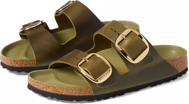 Сандалии Birkenstock Arizona Big Buckle - Oiled Leather, цвет Green Olive Oiled Leather