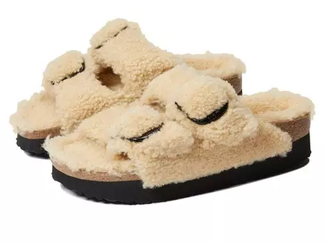 Сандалии Birkenstock, Arizona Big Buckle Platform Teddy by Papillio