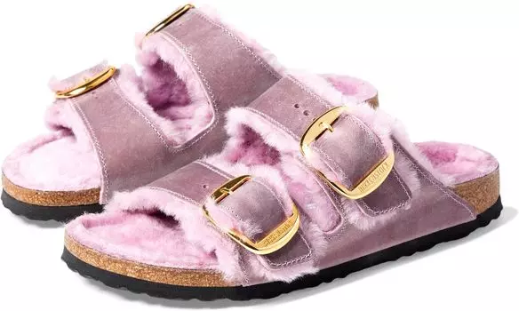 Сандалии Birkenstock Arizona Big Buckle Shearling, цвет Lavender/Lavender