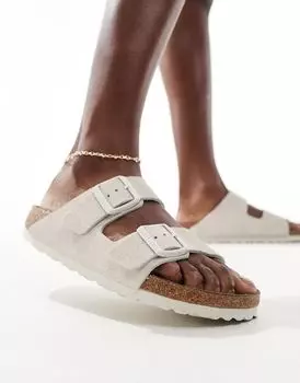 Сандалии Birkenstock Arizona из старинной замши белого цвета