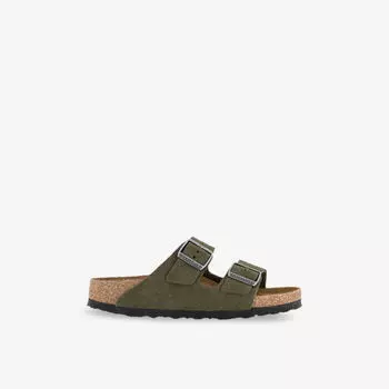 Сандалии Birkenstock Arizona из замши с двойными ремешками, хаки