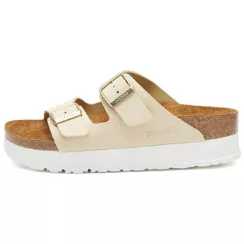 Сандалии Birkenstock Arizona Platform Flex Nubuck, экрю