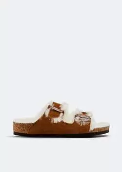 Сандалии Birkenstock Arizona Shearling, коричневый