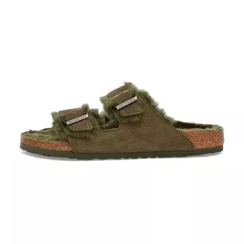 Сандалии Birkenstock Arizona Shearling, серовато-оливковый