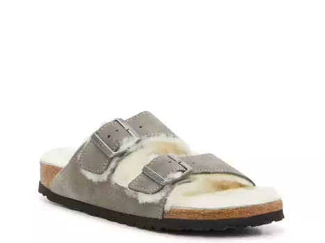 Сандалии Birkenstock Arizona Shearling Slide - женские, серые