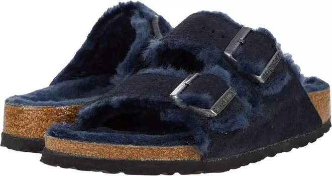 Сандалии Birkenstock Arizona Shearling - Suede, цвет Midnight/Midnight Suede/Shearling