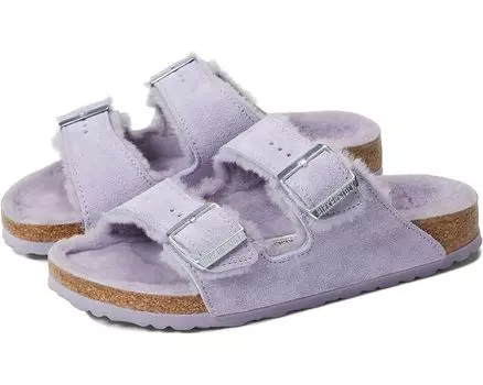 Сандалии Birkenstock Arizona Shearling - Suede, цвет Purple Fog/Purple Fog Suede/Shearling