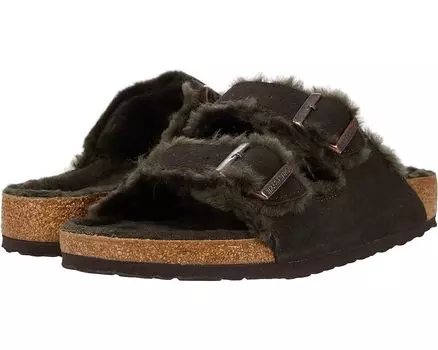 Сандалии Birkenstock Arizona Shearling - Suede (Unisex), цвет Mocha/Mocha Suede/Shearling