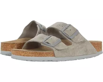 Сандалии Birkenstock Arizona Soft Footbed - Suede (Unisex), цвет Stone Coin Suede