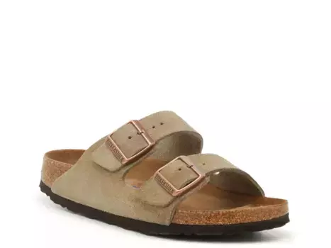 Сандалии Birkenstock Arizona Soft Footbed - женские, бежево-серый