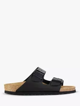 Сандалии Birkenstock Arizona узкого кроя с двумя ремешками Birko Flor, черные
