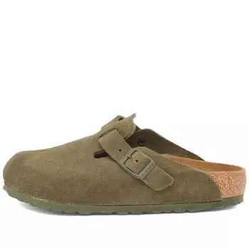 Сандалии-клоги Birkenstock Boston Suede Leather, хаки