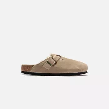 Сандалии Birkenstock Boston Shearling Suede, цвет Taupe/Sandcastle