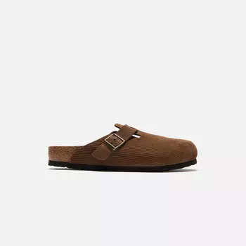 Сандалии Birkenstock Boston Suede Corduroy, цвет Dark Tea