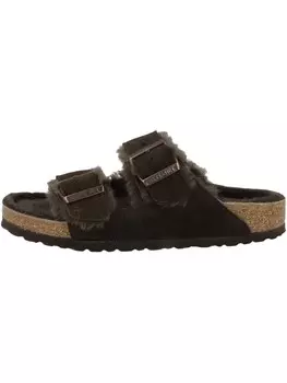 Сандалии Birkenstock Clogs Arizona Lammfell Veloursleder normal, темно-коричневый