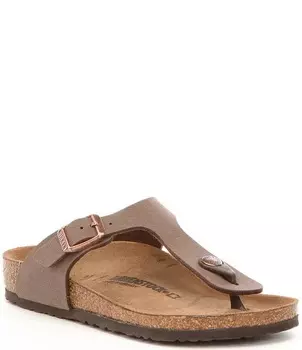 Сандалии Birkenstock Gizeh без шнуровки с пряжкой для девочек (молодежная), коричневый