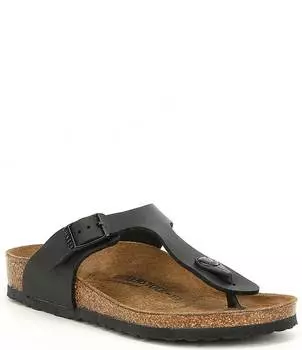 Сандалии Birkenstock Gizeh без шнуровки с пряжкой для девочек (для малышей), черный