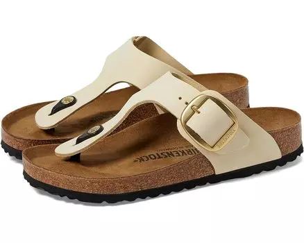Сандалии Birkenstock Gizeh Big Buckle - Nubuck Leather, экрю
