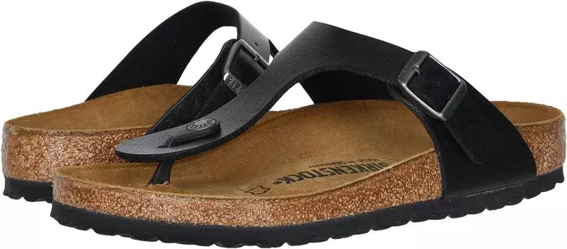 Сандалии Birkenstock Gizeh - Birko-Flor & Birkibuc, цвет Licorice Birko-Flor