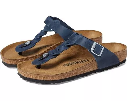 Сандалии Birkenstock Gizeh Braided - Oiled Leather, цвет Navy Oiled Leather