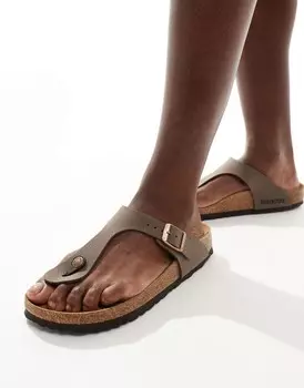 Сандалии Birkenstock Gizeh цвета бирко из промасленной кожи мокко