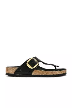 Сандалии BIRKENSTOCK Gizeh High Shine Big Buckle, черный