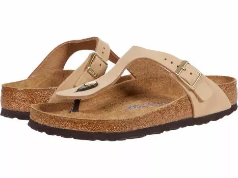 Сандалии Birkenstock Gizeh Soft Footbed, цвет Sandcastle Nubuck