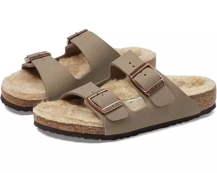 Сандалии Birkenstock Kids Arizona Shearling - Desert Soil, цвет Gray Taupe