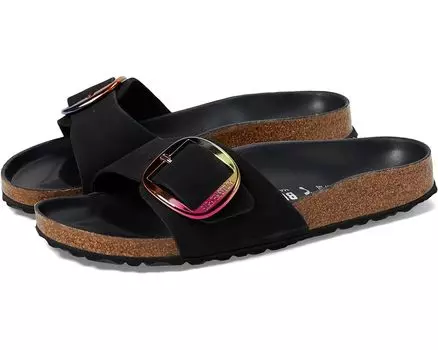 Сандалии Birkenstock Madrid Big Buckle Iridescent, черный