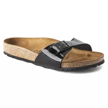 Сандалии Birkenstock Madrid Birko-Flor Patent Etroit Narrow, коричневый