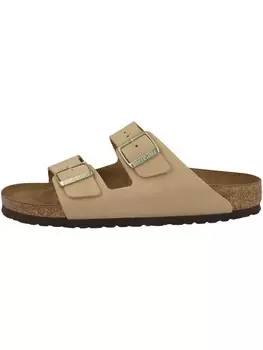 Сандалии Birkenstock Pantolette Arizona SFB Nubukleder Weichbettung schmal, бежевый