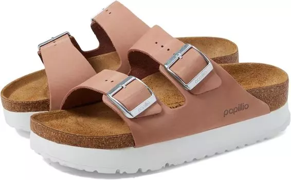 Сандалии Birkenstock Papillio by Birkenstock Arizona Platform Sandal - Nubuck, цвет Soft Pink