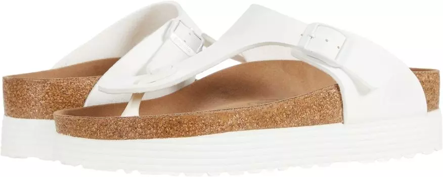 Сандалии Birkenstock Papillio by Birkenstock Gizeh Platform Vegan Sandal, цвет White Birko-Flor