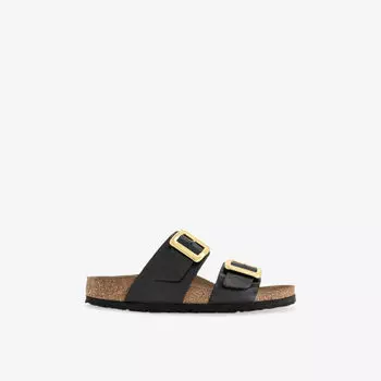 Сандалии Birkenstock Sydney на двух ремешках из кожи, черный