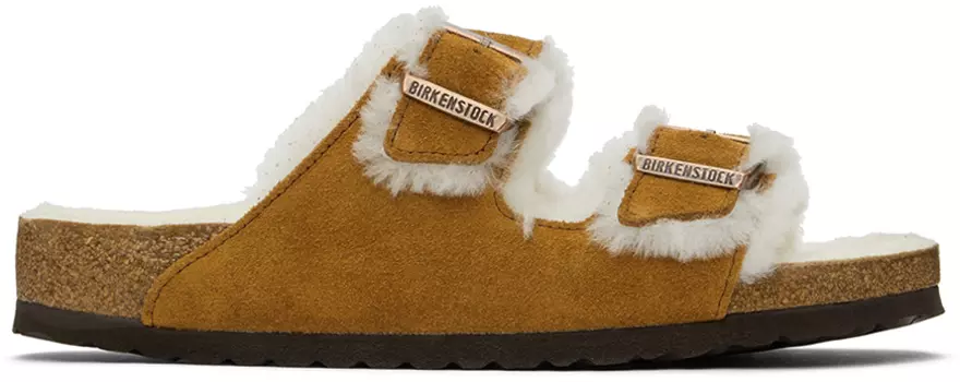 Сандалии Birkenstock Tan Regular из овчины Аризона